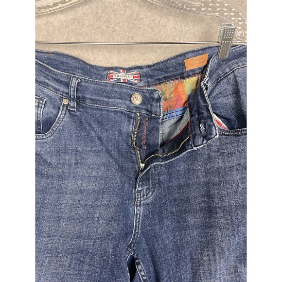 7 Downie Street Pants London Mid-Rise Straight Men’s 34X32  Denim Blue Stretch - Picture 3 of 12